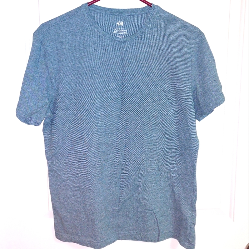 Men's Blue H&M Short Sleeve T-Shirt - (M)